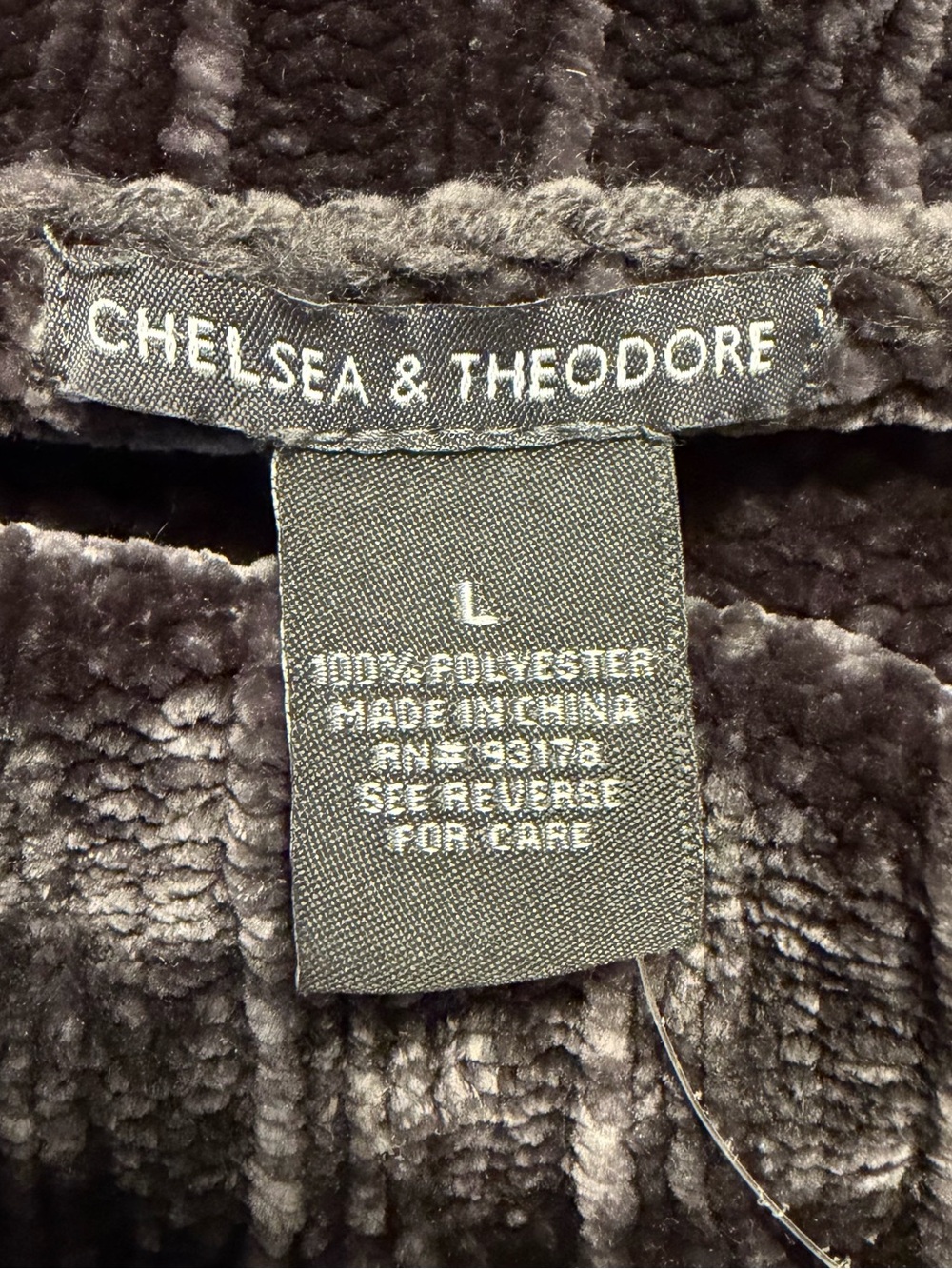 Chelsea & Theodore Charcoal Chenille Turtleneck Sweater - Picture 9 of 10